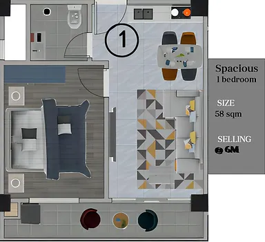 one bedroom